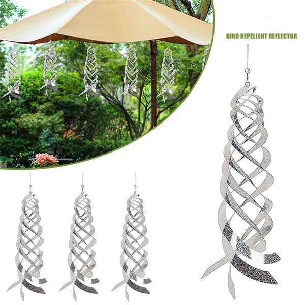 3/6PCS Rotating Reflective Rod Bird Repeller Bird Spiral Reflectors Scare Tools