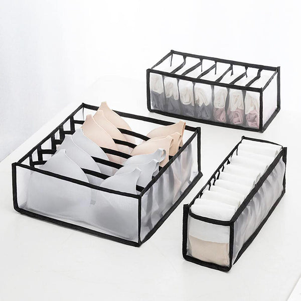 Mesh Storage Bag Divider Clothes Organizer Underwear Sock Jeans Drawer Foldable - Lets Party