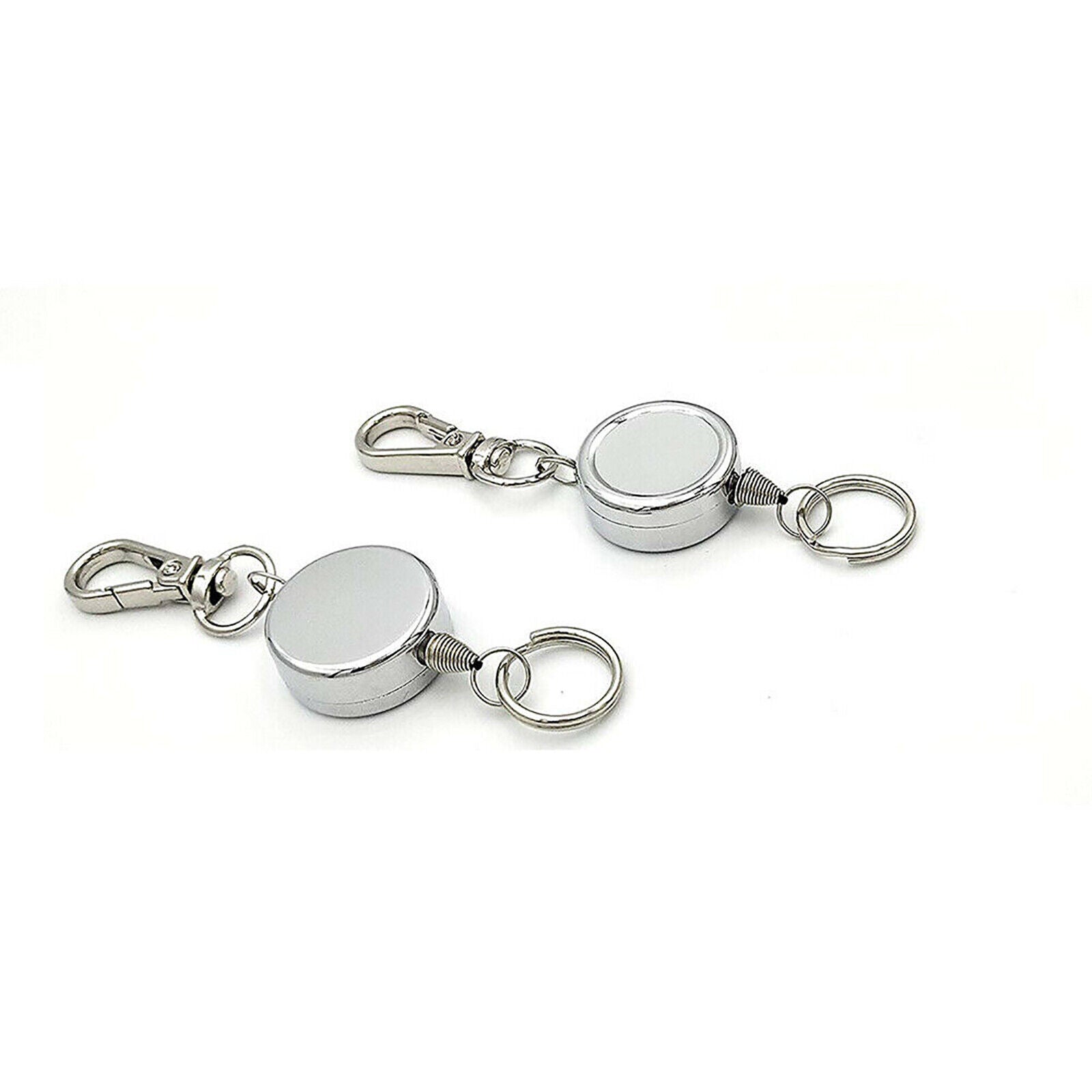 Retractable Stainless Steel Keyring Pull Ring Key Chain Recoil Heavy D