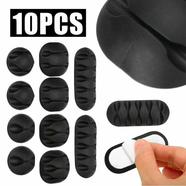 40PCS Multi-Purpose Cable Wire Clips Tidy Cord Lead Organiser USB Charger Holder