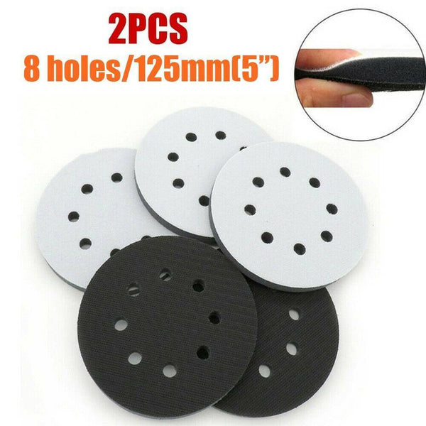 2PCS 8-Hole Soft Sponge Interface Pad for Sanding Pads and Hook 5 Inch(125MM) AU