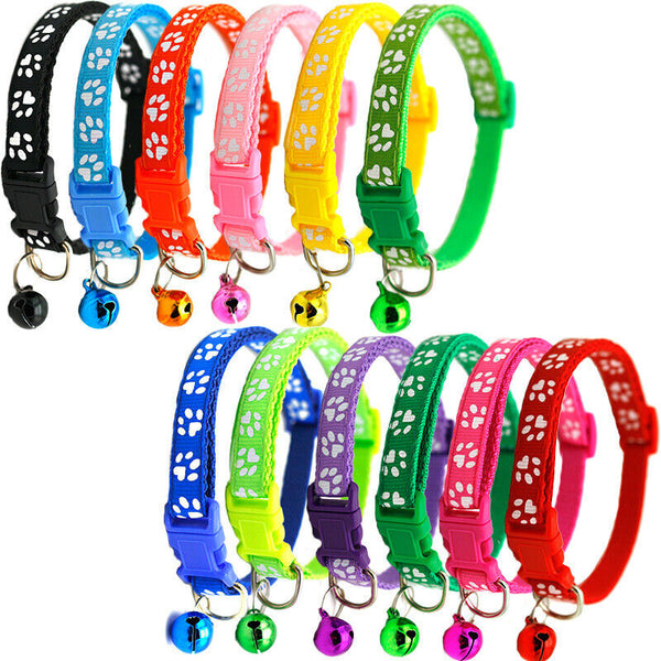 UP 30PCS Dog Cat Collar Pet Puppy Kitten Adjustable Breakaway Collar with Bell