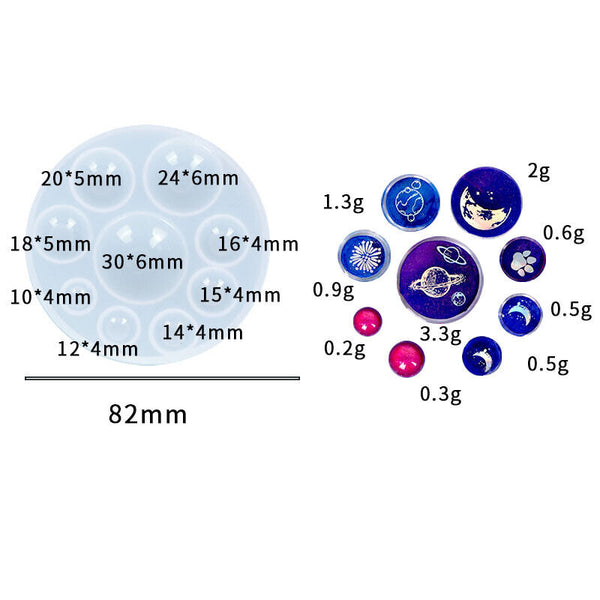 Silicone Round Jewelry Amber Making Mold Resin Casting Epoxy Mould Craft DIY AU