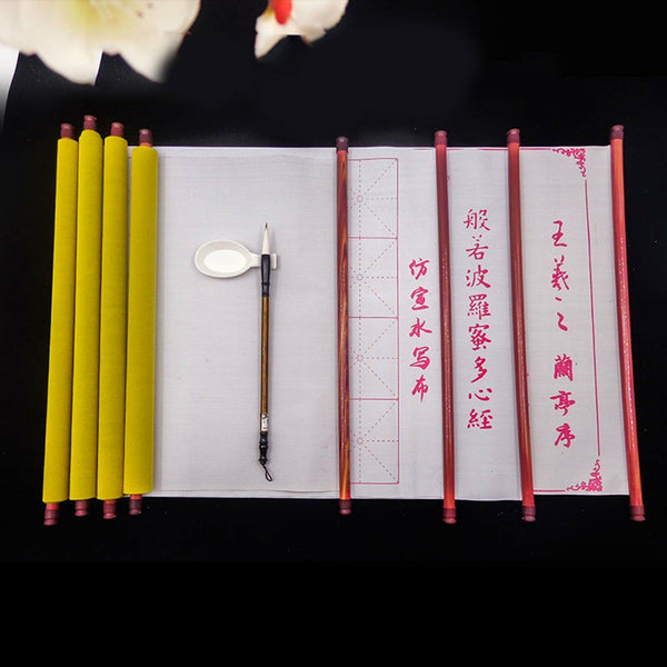 Reusable Chinese Magic Cloth Water Paper Calligraphy Fabric Notebook 1.4m