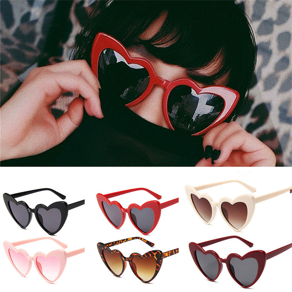 Women LOVE Heart Shaped Sunglasses Retro Gradient Color Lens Eye Glasses