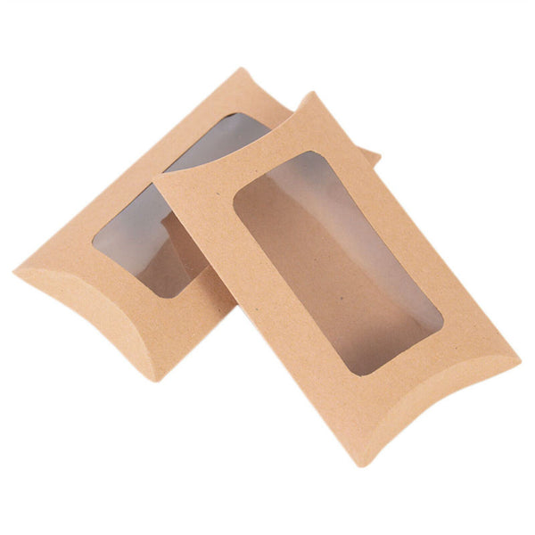 10x Pillow Favor Bag Candy Gift Box Kraft Paper Gift Favour Wedding Party Box AU