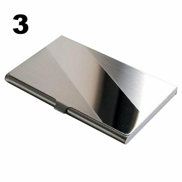 1/4X Stainless Steel Business Card Holder ID Name Credit Case Cover Metal Silver