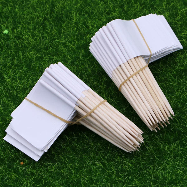 UP100X Pure White Flag Toothpick for Cooking Cupcake Party Christmas Fruit Tooth