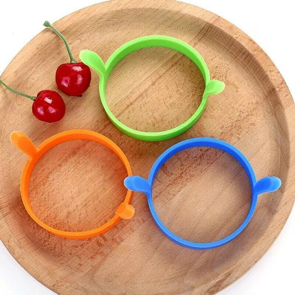 6pcs Silicone Egg Rings Non Stick Kitchen Baking Tools Pancake Handles AU Stock