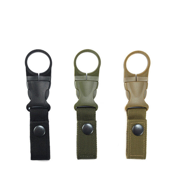 Tactical MOLLE Webbing Strap Clip Water Drink Bottle Holder Hook For Waist Belt