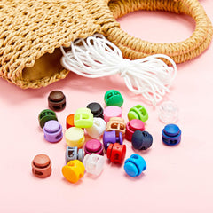 UP 200X Double Hole Toggle Cord Stopper Lock End Drawstring Spring Loaded Holes