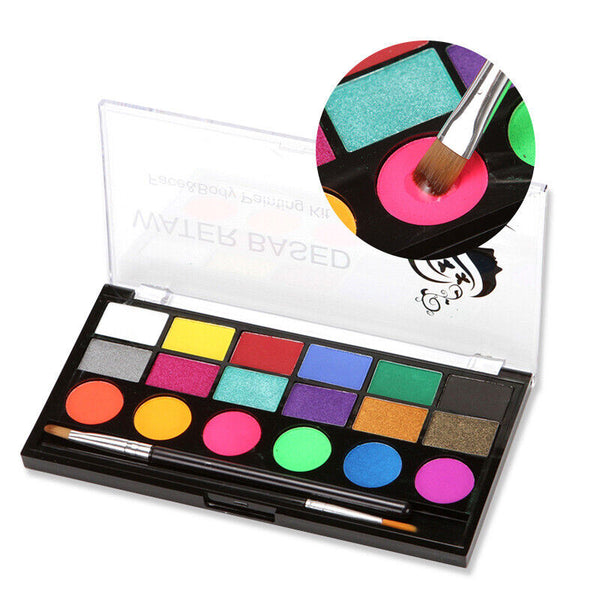 18 Colours Professional Face Painting Kit for Kids Adults Face Body Paint Set AU