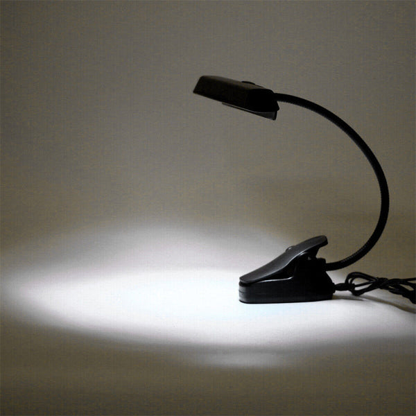 9 LED Flexible Clip-on Music Stand Reading Light Bed Table Desk Lamp Black