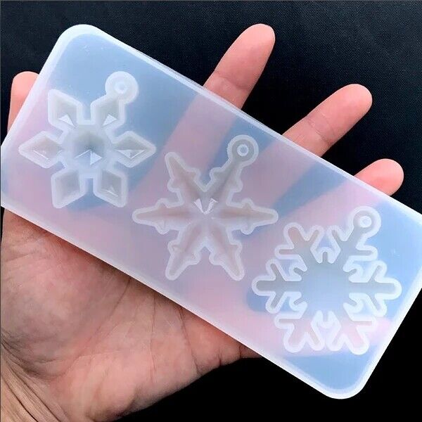 2X Silicone Snowflake Cake Mould Resin Epoxy Jewelry Making Mold DIY Craft Tool