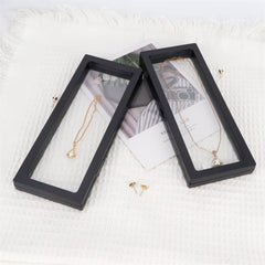 10 Pack 3D Floating Frame Holder Stand Box Clear Jewelry Ring Coin Display Case