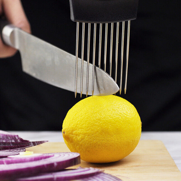 Food Slice Assistant Onion Slicer Cutter Fish Meat Potato Vegetable Holder AU