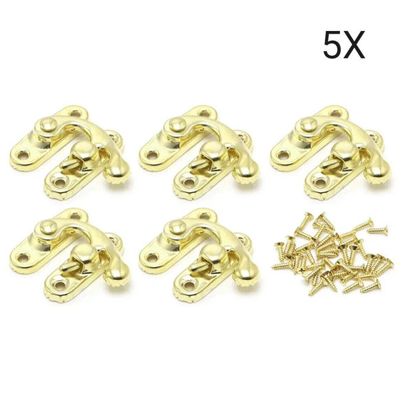 5/10pcs Antique Metal Catch Curved Buckle Horn Lock Clasp Hook Jewelry Box Pad ❤