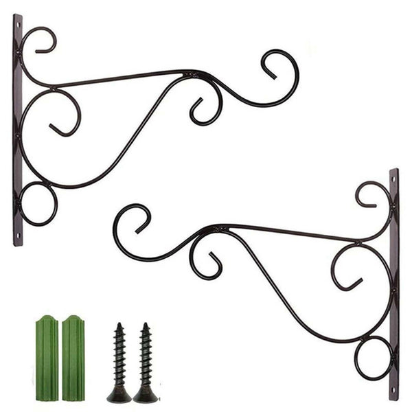 Plant Hanger Wall Hanging Bracket Iron Basket Rack Hook Garden Flower Pot Holder