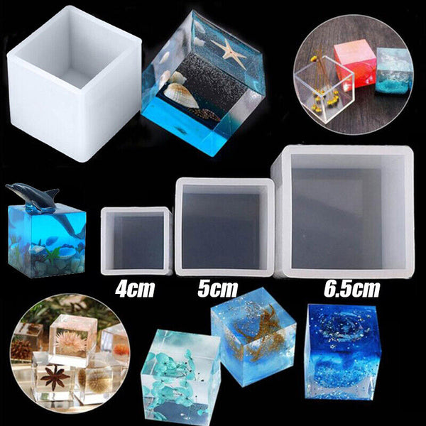 Square Cube Resin Casting Mold Silicone Dried Flower Specimen Making Epoxy Mould