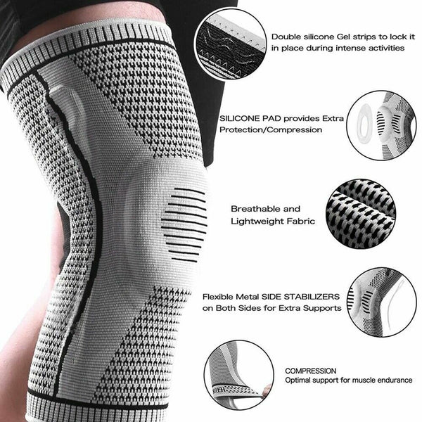 Knee Brace Knee Compression Sleeve Professional Sports Silicone Knee Support