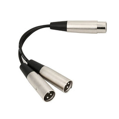 Y Adapter One 1 x Female to Two 2 x Male XLR Splitter Cable Lead Short Dual DMX