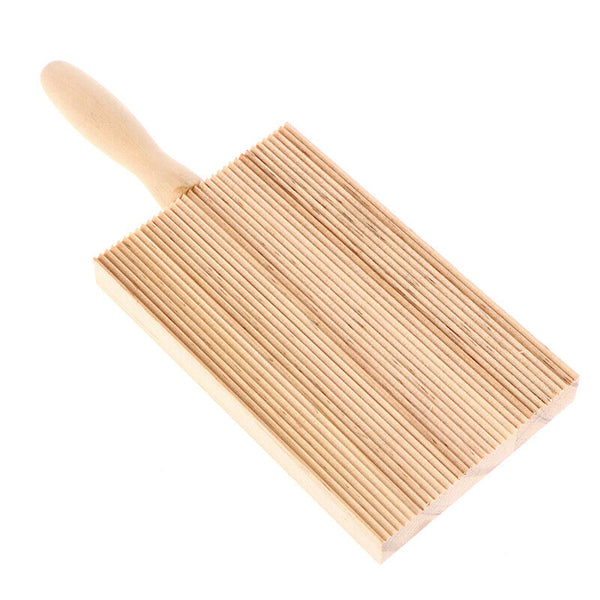 Gnocchi Board Pasta Maker Tray Home Made Rubberwood Italian Potato Dumpling Tool