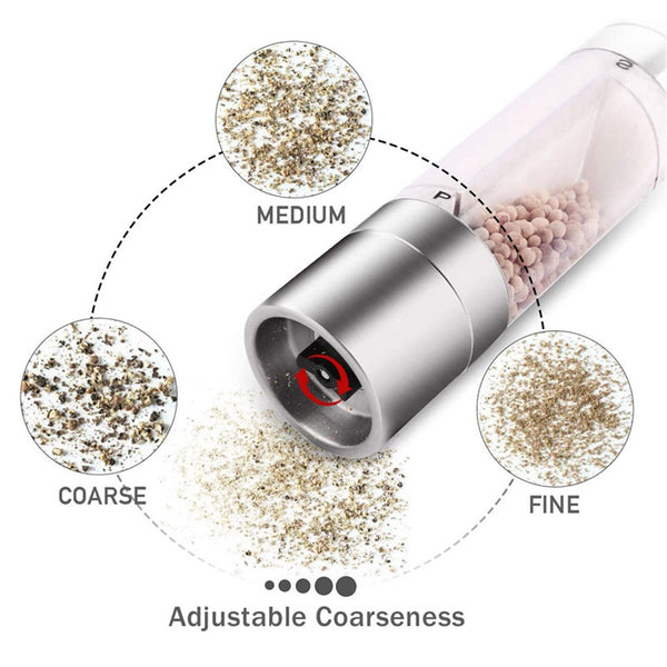 2x Salt and Pepper Grinders 2in1 Stainless Steel Ceramic Spice Mills Kitchen AU
