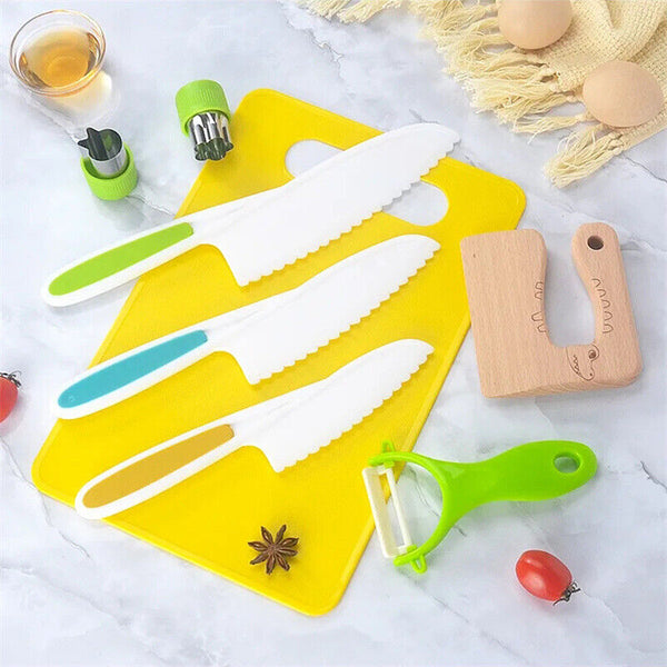 Kids Kitchen Knife Plastic Fruit Knife Safe Knives Bread Lettuce Salad AU
