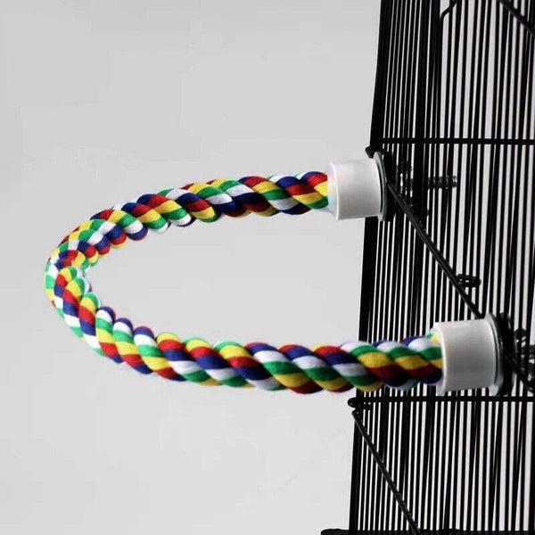 Pet Bird Rope Perches Parrot Colourful Cage Comfy Perch Bungees for Birds Toy AU