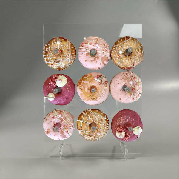 Acrylic Donuts Wall Display Stand Holder Candy Board Display Rack Party 9 Holes