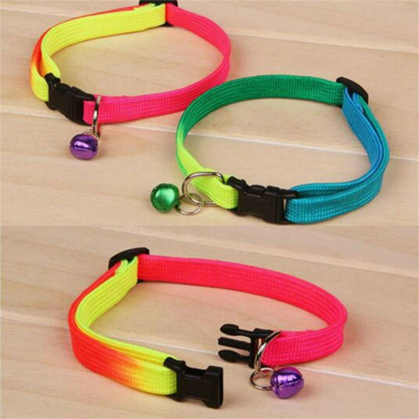 12PCS Dog Kitten Puppy Collar Adjustable Harness Pet Cat Neck Strap with Bell