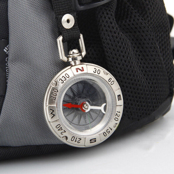 3-in-1 Compass Thermometer Outdoor Hiking Tactical Survival Carabiner Key Ring