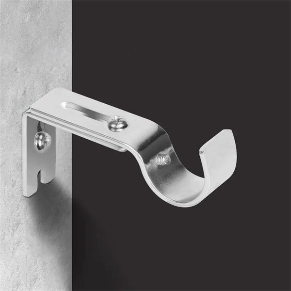 2 Set Curtain Rod Brackets Basics Adjustable Curtain Rod Tool Wall Bracket Hooks