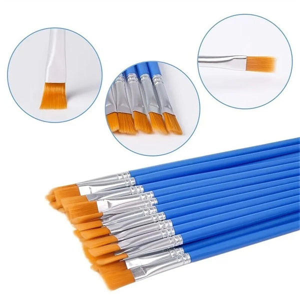 Bulk Flat / Fine Paint Brushes Small Brush for Detail Painting Craft Art Artist