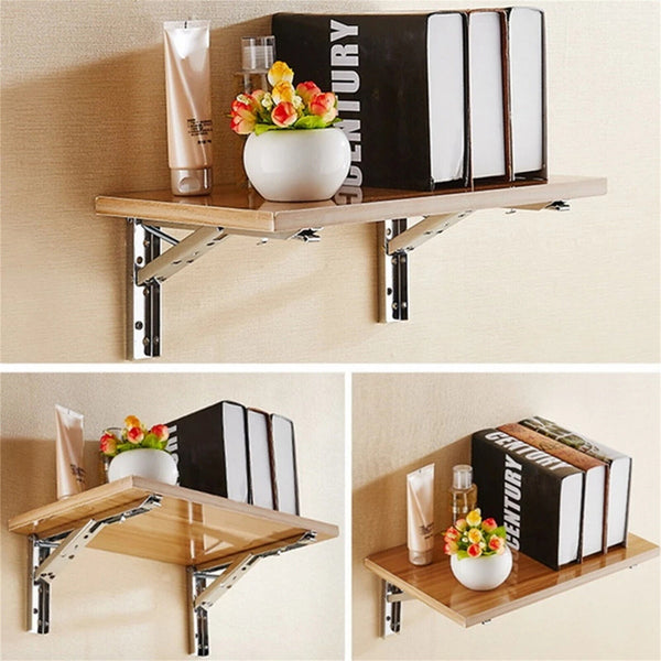 2Pcs Stainless Steel Folding Table Bracket Shelf Bench 150kg Load Heavy Duty AUS
