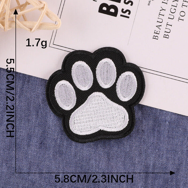 UP 10PCS Iron on Patches Paw Print Cat Dog Paw Print DIY Embroidery Patches AU