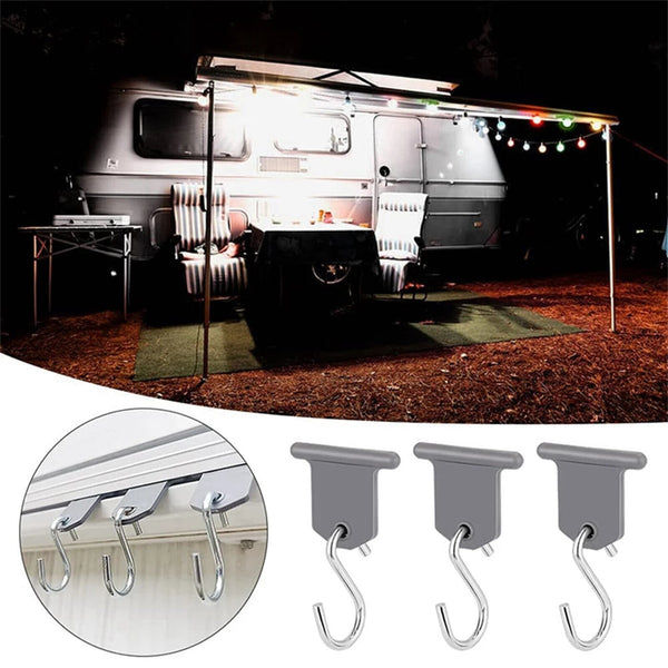 4-8 Sets Camping Awning S Hook Light Hangers Suit Rails Track Caravan Motorhome