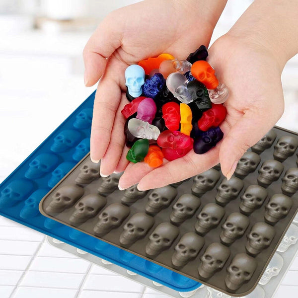 40 Cavity Skull Gummy Jelly Candy Silicone Mould Cake IceTray Halloween Molds AU