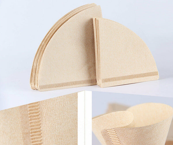 40pcs Cone 102 Coffee Filter Paper Natural Unbleached Original Wooden Drip Paper
