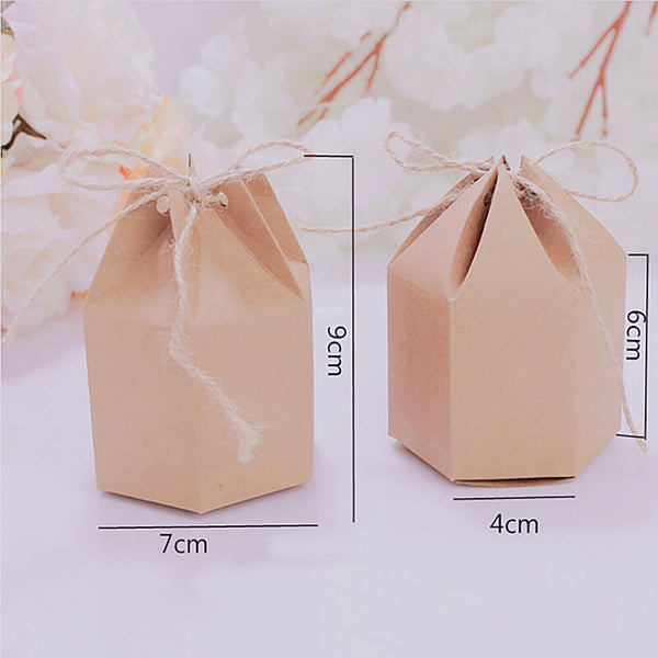 Up 50X Xma Candy Gift Box Bag Pillow Favor Kraft Paper Gift Favour Wedding Party