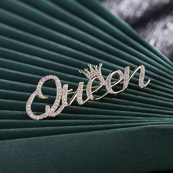 Fashion Diamond clothing pin English Letter Brooch For Women Jewelry Accessor-bf