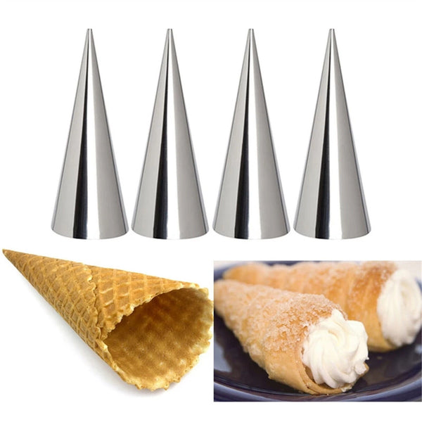 12-120Pcs Steel Pastry Cream Horn Molds Conical Tube Cone Pastry Roll Horn Mould
