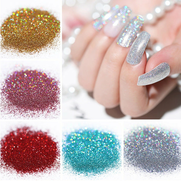 50g Fine Glitter Dust Powder Holographic Iridescent Metallic Body Nail Art Craft