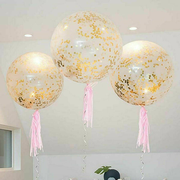 45cm Giant Clear Confetti Balloon Latex Balloons Wedding Birthday Party Balloons - Lets Party