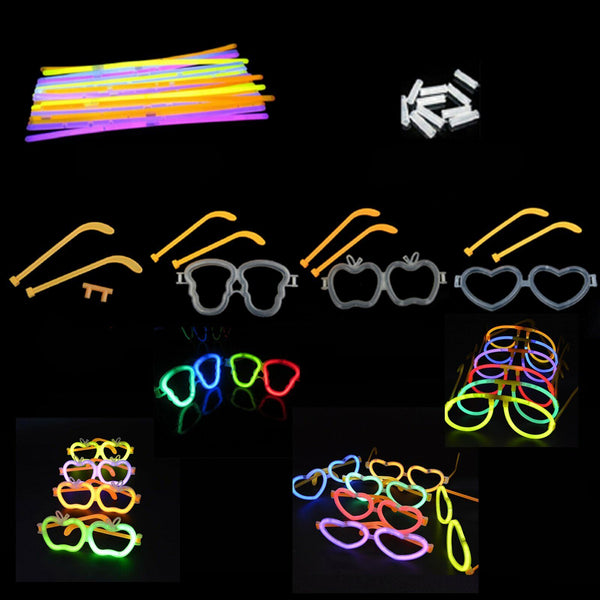 25x Multi Glow Sticks Connector Glasses Light Shining Party Fun Toy Glow in dark