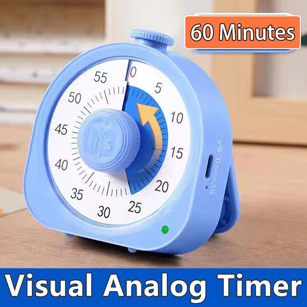 60 Minutes Visual Analog Timer Countdown Clock Time Management Kids Adult Tool