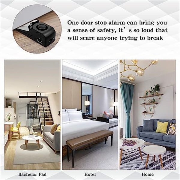 Home Door Stop Alarm Security Wedge Door Stop Alert Detection Burglar Alarm