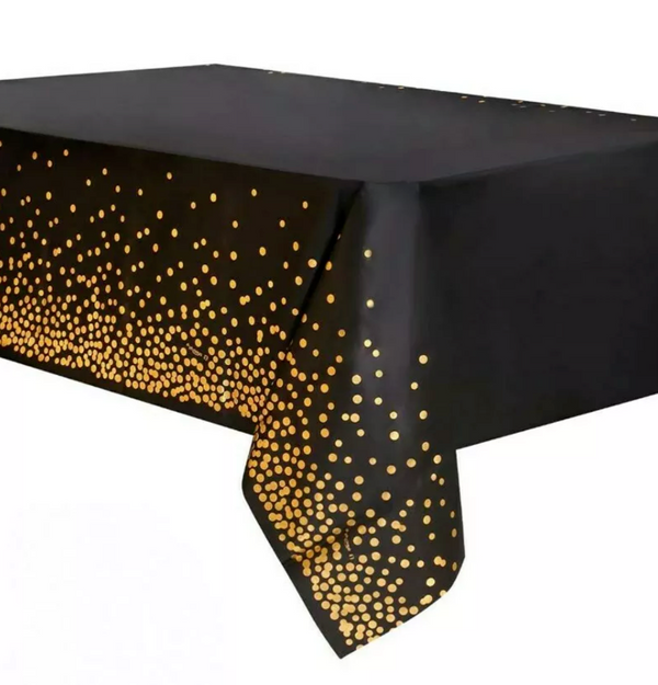 Black Gold Dot Tableware Party Supplies Plates Napkins Disposable Decoration