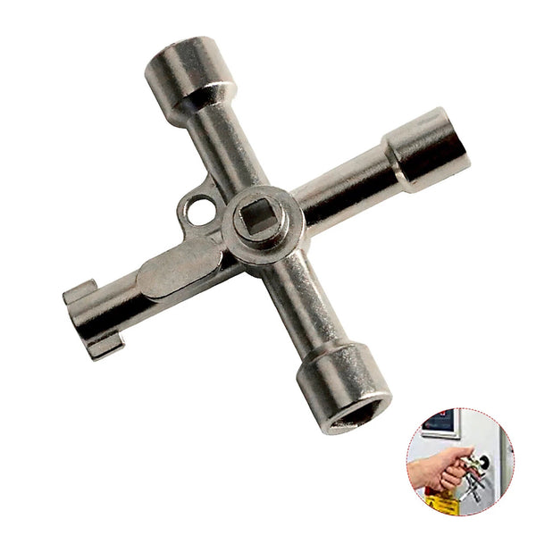 3PCS Universal Cross Train Electrical Cabinet Elevator Key Triangle Square Tool