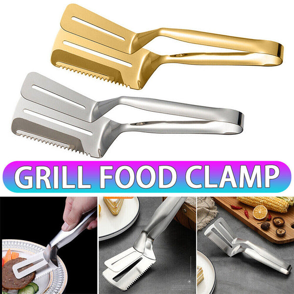 Barbecue Grill Food Clip Ice Tong Meat Salad Clamp Stainless Steel BBQ Tongs